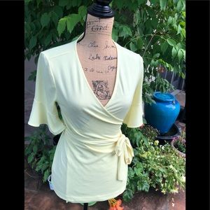 NWT Ann Taylor Flutter Sleeve Wrap Top